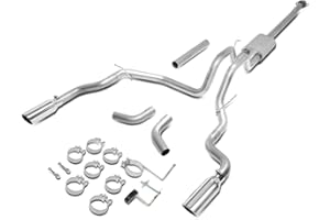 DNA MOTORING CBE-F150-15-DUAL Axle Back Dual Muffler Exhaust System [Compatible with 10-14 Ford F-150 Extended Cab 5.7' Bed]