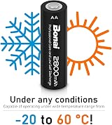 Bonai Ni-MH AA 2800mAh Rechargeable Batteries 8 Pack Low Self-Discharge view 7