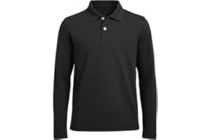 INGEAR Boys Golf Polo Long Short Sleeve Shirts Performance Active Wear Polo for Tennis Boys School Uniform Shirts