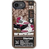 Cairiocoin Sports Shoes Brand Phone Case Compatible with iPhone 16E Case 6.1 inch, Cool Ins Off Classic Sneakers White or Black Label Aesthetic Non-Slip Shockproof Drop Protection Cover