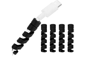 uxcell 24Pcs Charger Cable Protector, Silicone Flexible Spiral Cable Saver, Wire Cord Organizer Wrap Accessories for Cell Pho