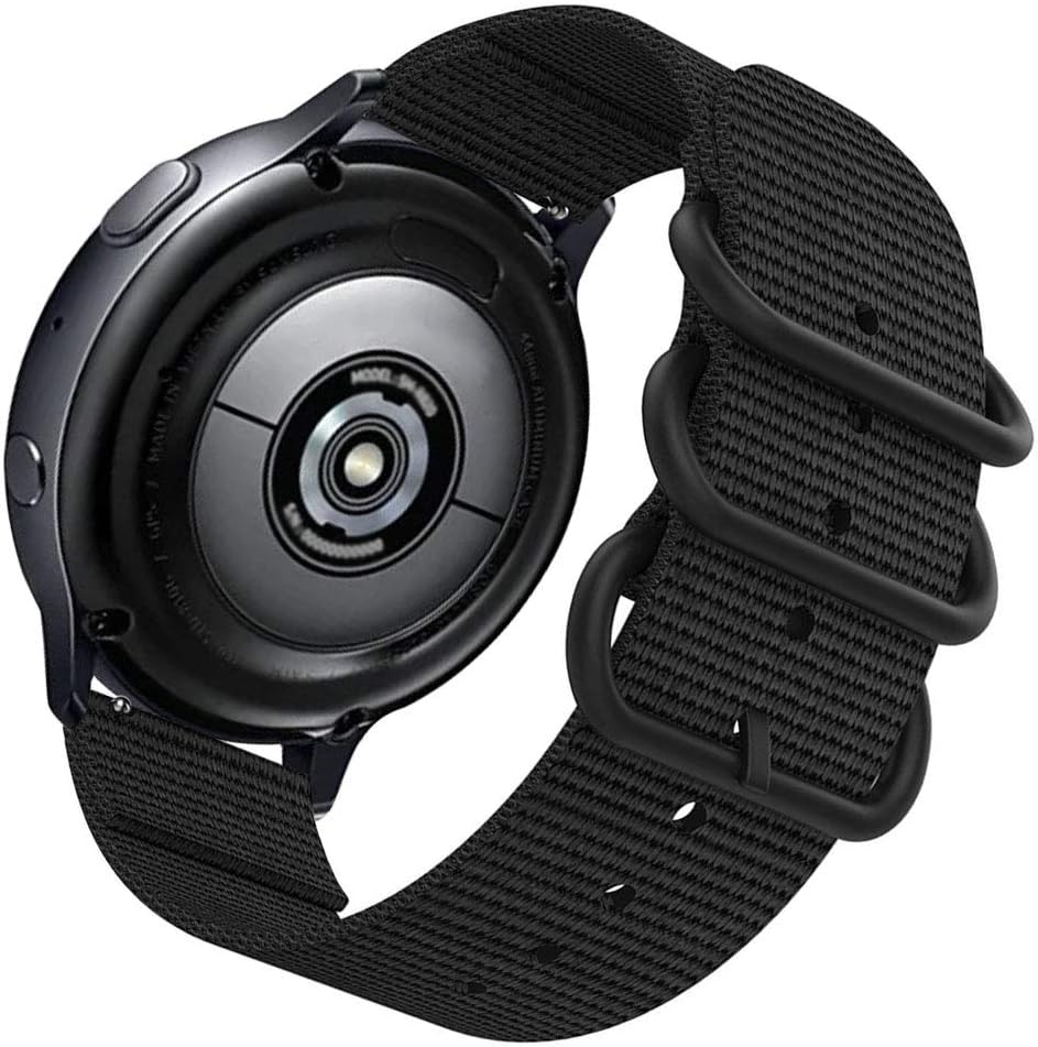 Sankel Compatible for Samsung Galaxy Watch4 Classic/Active 2 Band,20mm Woven Nylon Breathable Replacement Strap Sport Wristband for Galaxy Watch4/Watch3 41mm/Active/Galaxy Watch 42mm/Gear Sport(Black)