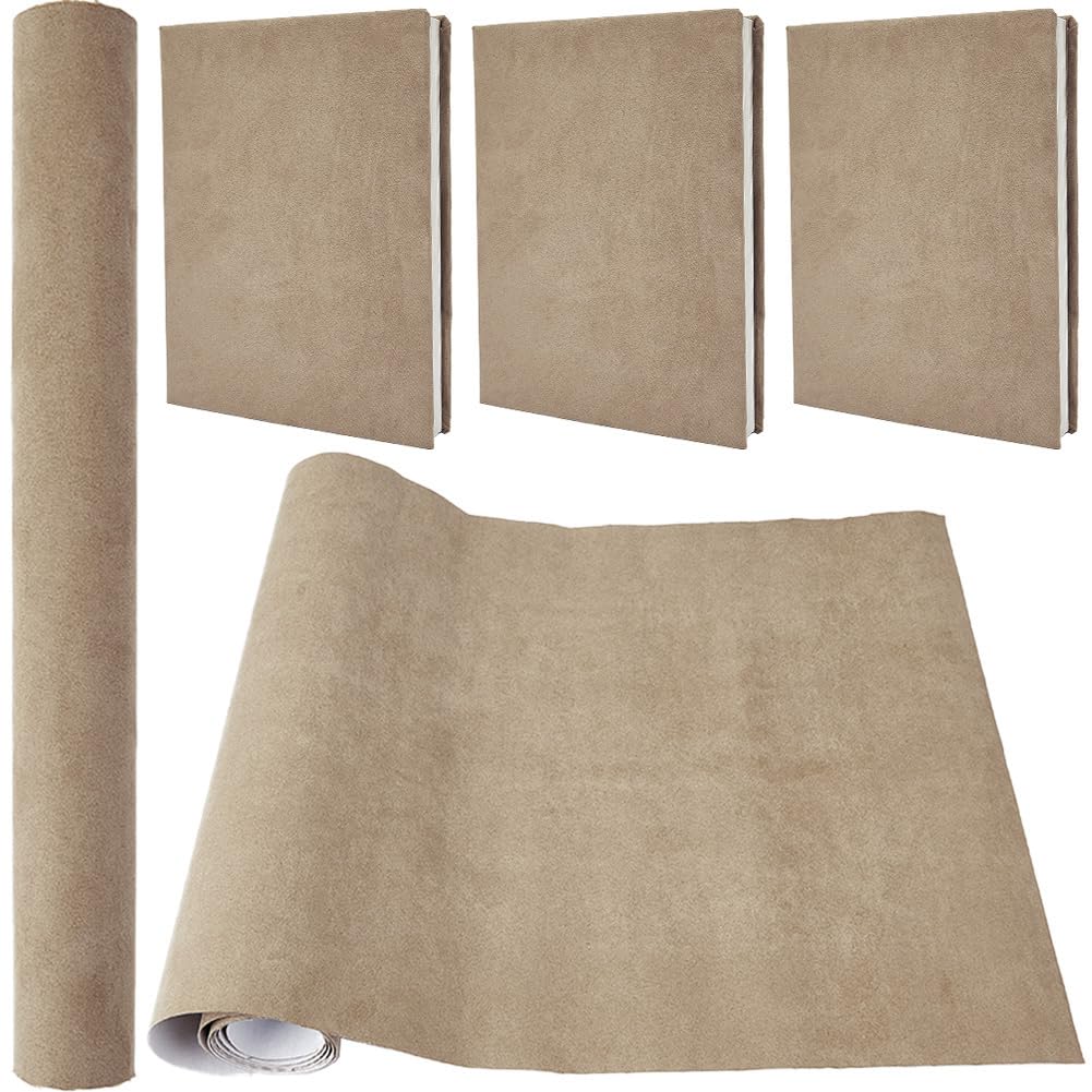 CRASPIRE 130 x 30cm Suede Book Cloth for Book Binding Fabric Surface Paper Backed Book Cover Books Album Scrapbooking Archival Covering Protector Bookcloth Bookbinding Supplies Camel