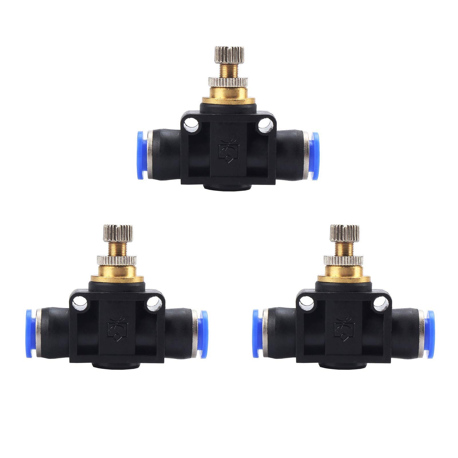 Shuny 3 x Straight Pneumatic Fittings Tube, 6 mm Connectors, Plastic Straight Push Connectors, Quick Release Air Hose Connector, Air Hose Pneumatic Push Connector, Garden Hose Dispenser