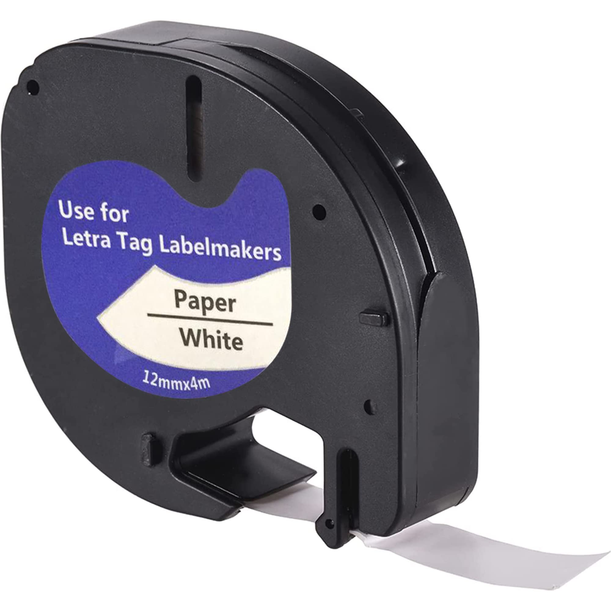 LEYF Label Tape, Compatible with Dymo 91200, 12 mm x 4 mm Label Tape for Dymo LetraTag LT-100H, LT-100H Plus, LT-100T, LT-100T Plus, 2000, QX50, XM, XR, Waterproof, Black on White, Pack of 1