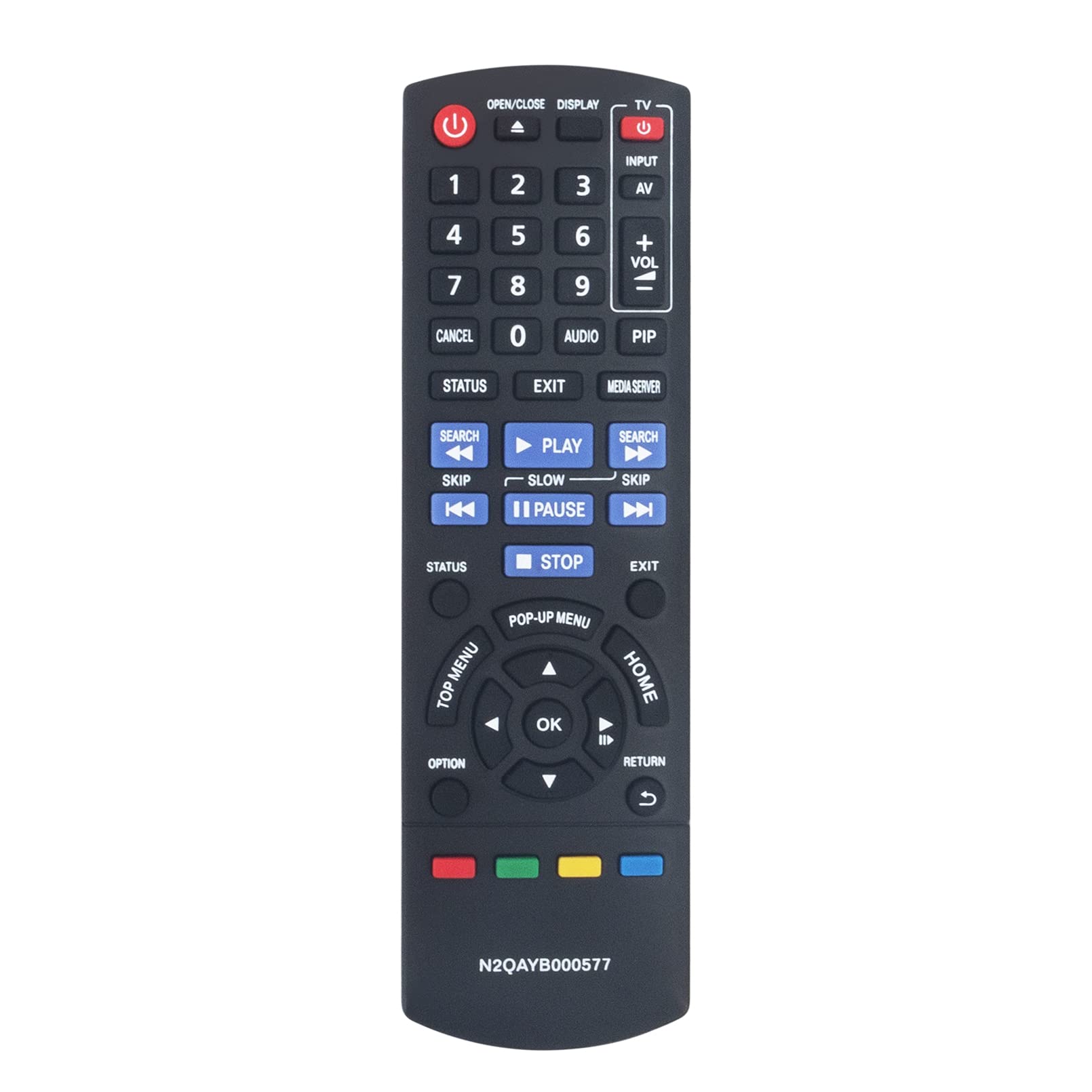 AULCMEETF New N2QAYB000577 Replacement Remote Control Work for Panasonic Blu-Ray DVD PLayer N2QAYB000577 DMP-BD75EB DMP-BD75