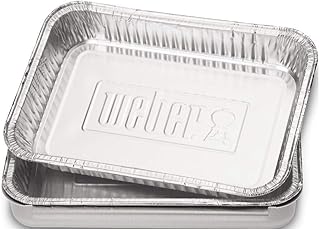Weber 6415 Alu-Tropfschalen, 15x22cm, 10 Stück, Einwegschalen, Fettauffangschale