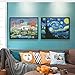Joy Sunday Cross Stitch Kits Sweing Patterns Starry Night of Van Gogh 11CT Stamped DMC Printed Fabric Cross-Stitch Hand Embroidery Kit 23'' x18''