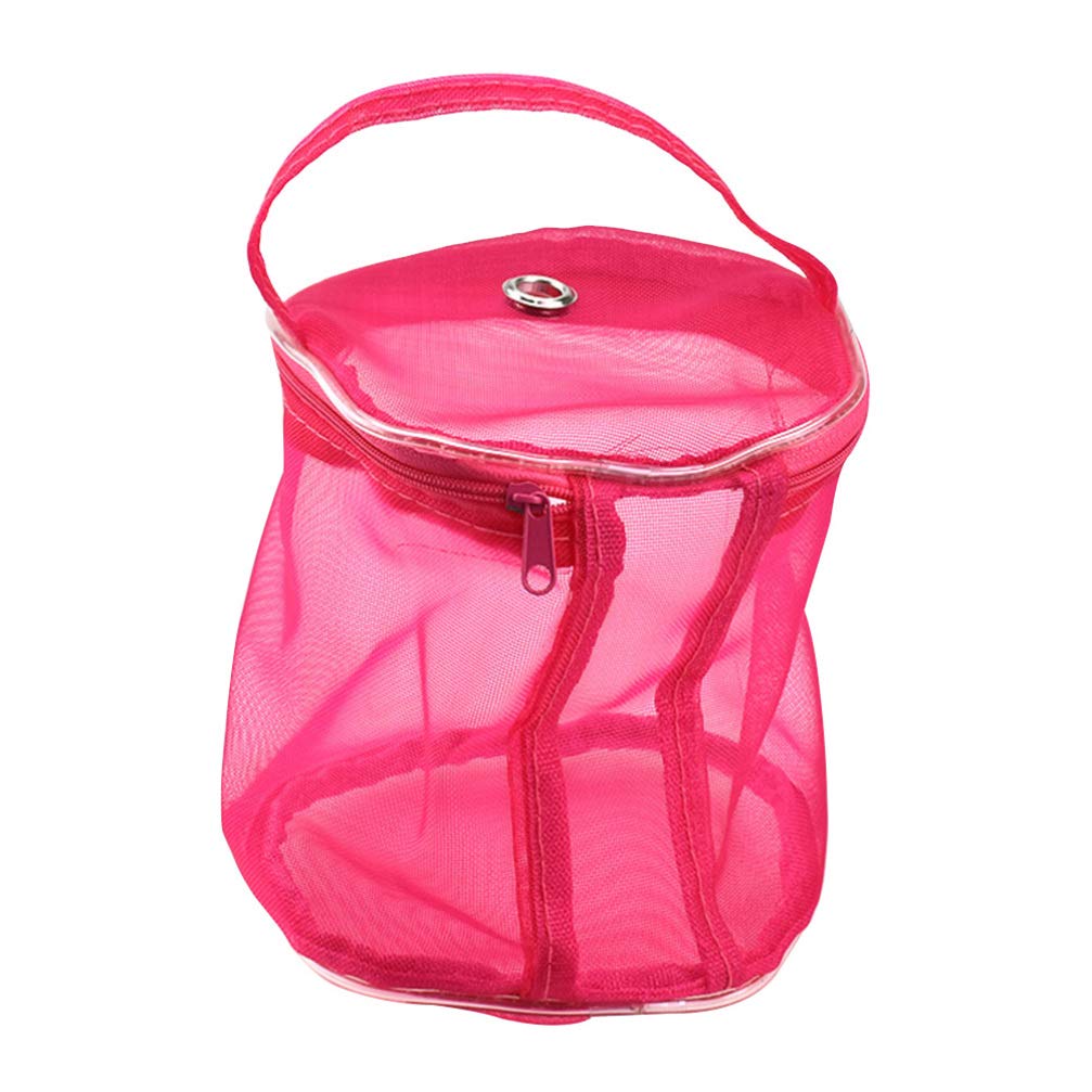 EXCEART Travel Accessories Travel Container Mesh Knitting Bag Yarn Storage Basket Organizer for Crochet Hooks Needles Wool Holder Organizer Bag Travel Handbag Travel Storage Bag
