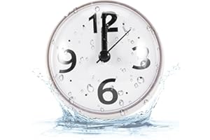 AOZBZ Bathroom Clock - Waterproof Shower Clock with Suction Cup Wall Clock Battery Operated Small Clocks for Bathroom, Toilet, Kitchen (White)