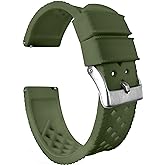 BARTON WATCH BANDS, 23mm Army Green - Tropical-Style 2 Watch Bands - Quick Release - Choose Strap Color & Width