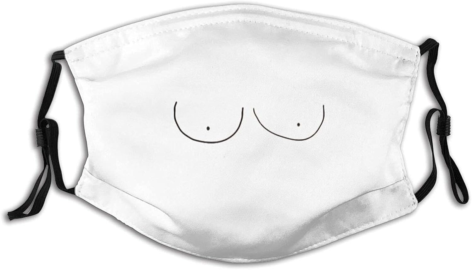 Boob Line Drawing Illustration Bags.Webp Face Mask