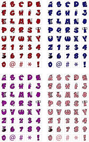 Personalized Custom Fun Colored Character Number And Alphabet Stickers- Ideal for Educational Purposes: Reading, Teaching, Classrooms and Kids Number Sticker- 100 Pack