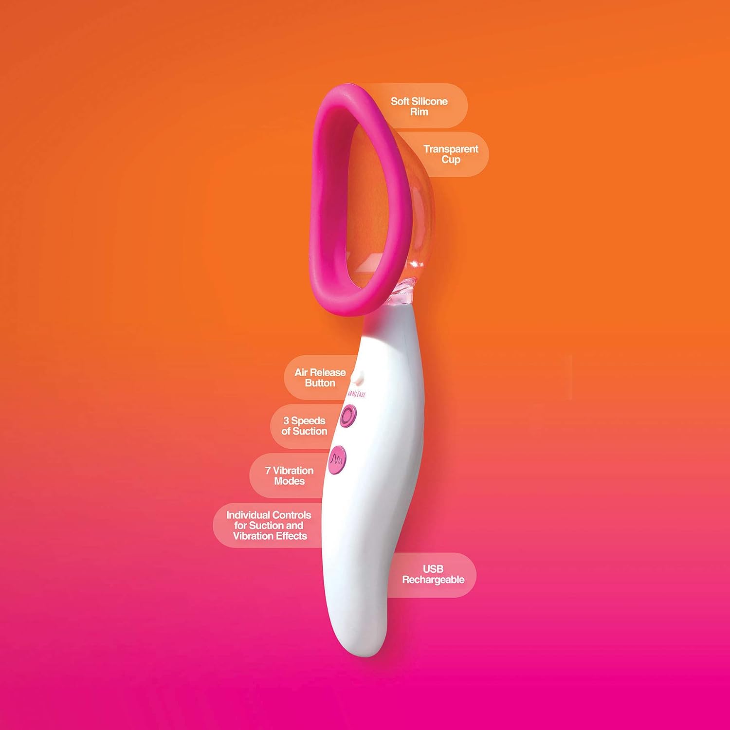 Doc Johnson Vibrating Pussy Pump, Pink - Image 4