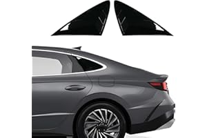 XYHGM for Hyundai Sonata 2020 2021 2022 2023 2024 2025 Window Louvers Rear Side Window Louvers Air Vent Scoop Shades Cover Blinds Trim Exterior Accessories 2PCS(Bright Pitch Black)
