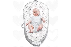 JOCUTE Baby Lounger,Portable Cosleeper, Polyester Cotton Infant Nest Cover, Comfortable Newborn Lounger, Ultra Baby Shower, Travel Baby Bed