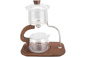 Lazy Tea Maker Tea Set with Glass Cup, Magnetic Water Flowing Handle for Hot and Cold Beverages, Lazy Kungfu Tea Pot Set
