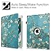 Fintie iPad Pro 12.9 Case - 360 Degree Rotating Stand Case with Smart Protective Cover Auto Sleep / Wake Feature for Apple Pro 12.9 (1st Gen 2015) / iPad Pro 12.9 (2nd Gen 2017), Blossom