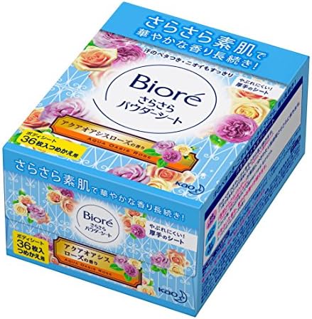 Japan Health and Personal - Biore free-flowing 36-sheet refill scent of powder sheet Aqua Oasis Rose *AF27*