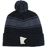 Trendy Apparel Shop Minnesota State Two Tone Pom Striped Long Beanie Hat