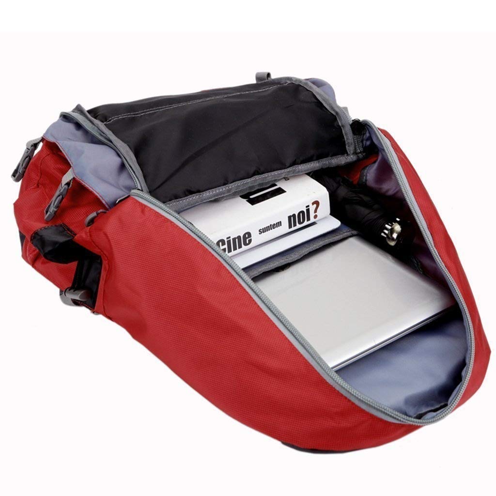 50L Mochila Senderismo GENOLD Bolsa Multifunción Impermeable Deportes Al Aire Libre Bolsa de Viaje de Día para Acampar Trekking Pesca de Viaje Ciclismo Esquí de Ocio-Roja