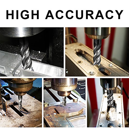 Atoplee 6pcs HSS CNC 4 Flutes End Mill Cutter Milling Machine Cutter Drill Bit 1/8" 5/16" 3/16" 5/8" 1/4" 1/2"