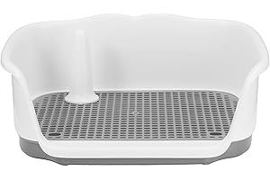 JOROBURO Dog Potty Tray, Dog Training Toilet Pet Pee Pad Holder Dog Potty Fence with Removable Post, Automatic Flushing Urinal Lavatory Basin for Dogs and Cats(#1)