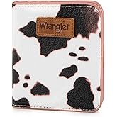 X Wrangler Small Cow Print Wallets for Women Slim Thin Wallet Card Cases Money Organizer Thin Mini Pocket Wallet with Rfid Lining and A Coin Purse