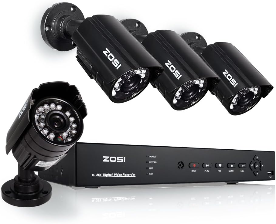 'zosi 800TVL HDMI 8 CH H.264 DVR HD 4pcs Kamera Bullet 1/3 CMOS IR Cut