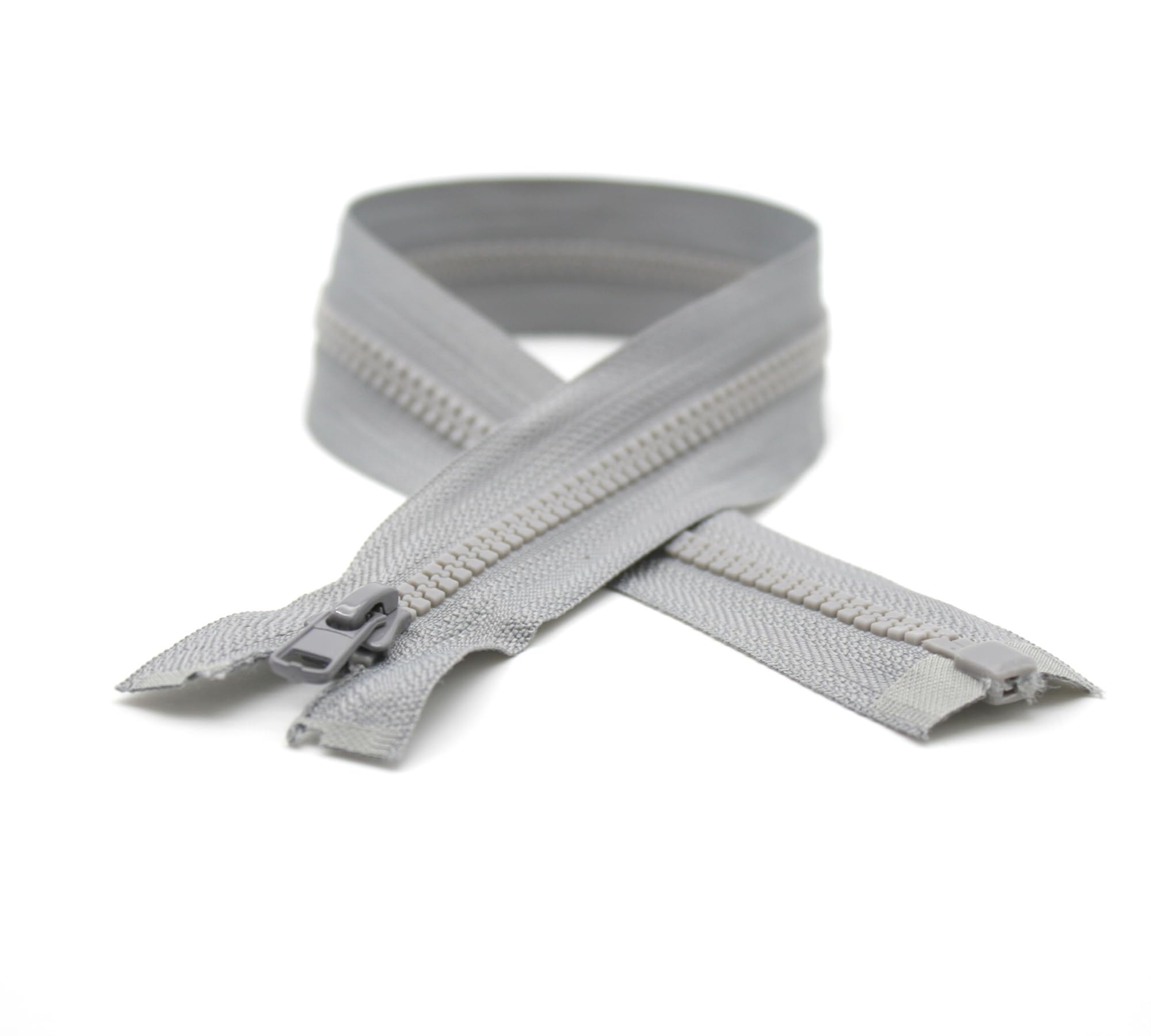 DOJA Barcelona | Open Zip Jacket | Pack 10 | 60 cm | Number 5 | Smoke Grey | Zippers by the Metre for Sewing | Zippers for Jackets, Trousers, Bag, Jeans, Coat, Backpacks