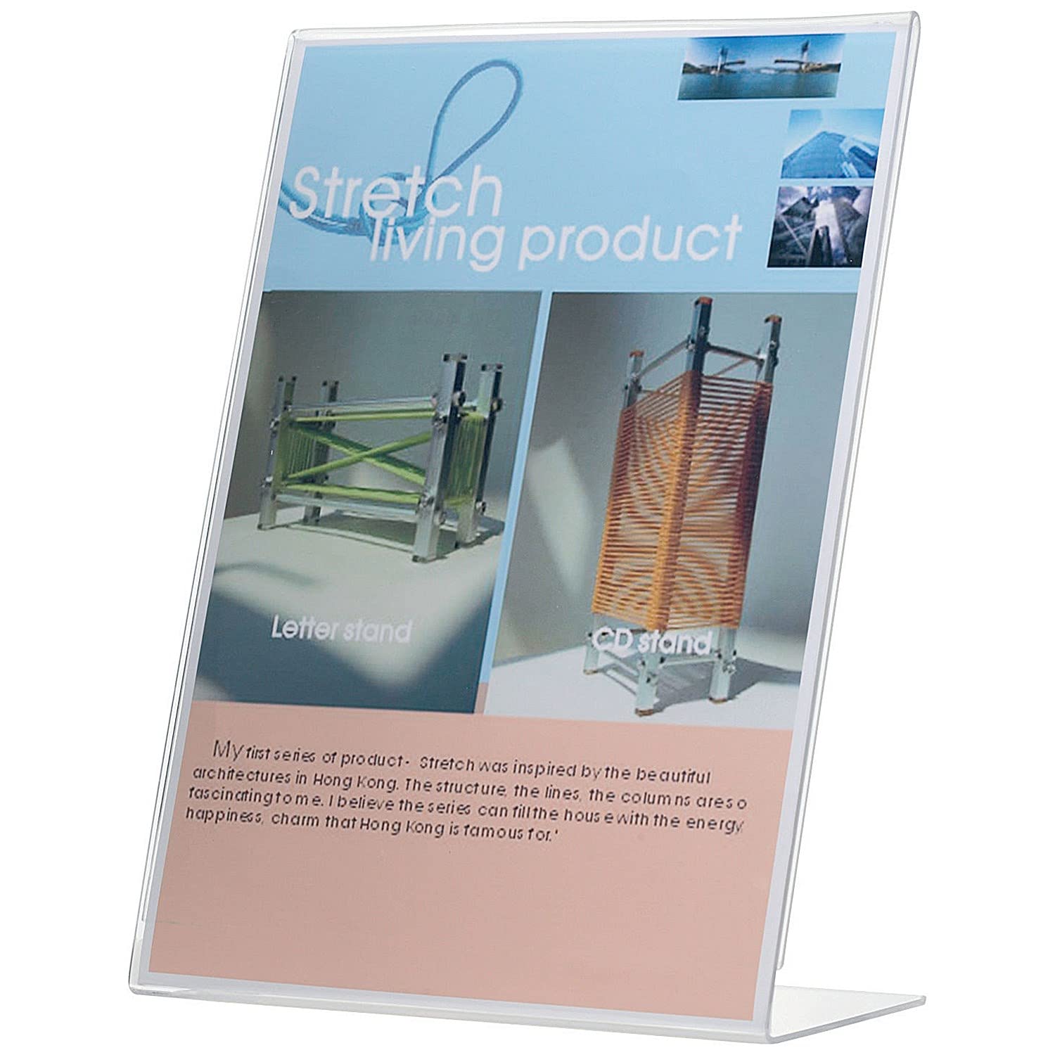 Q-Connect Slanted Sign Holder L-Shape Side-Loading A4