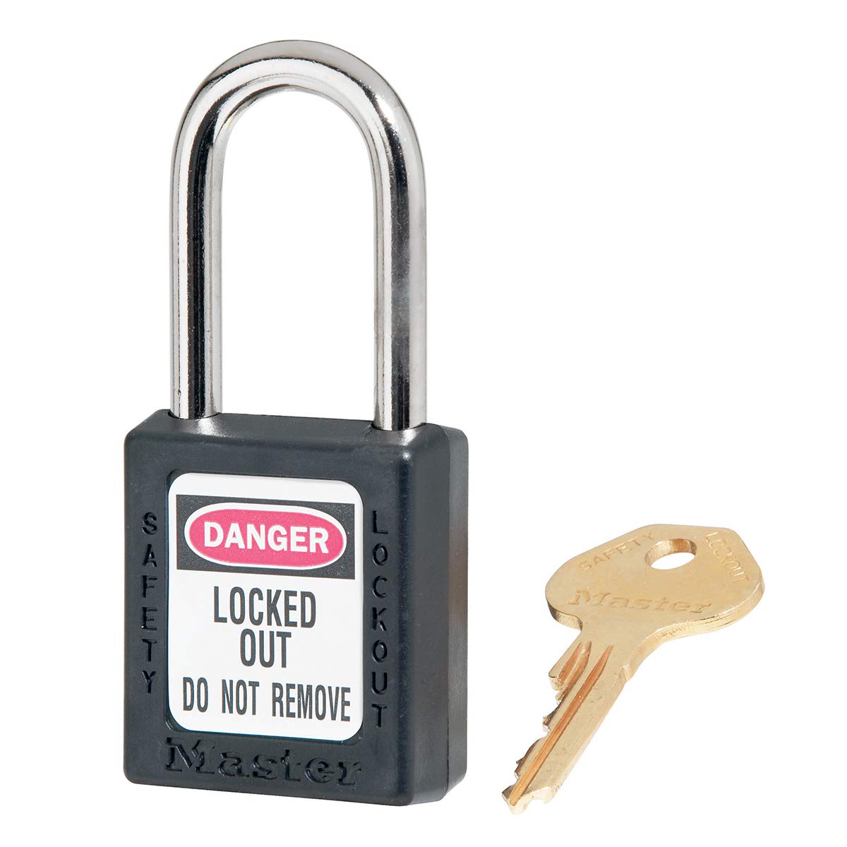 Master Lock ML410BLK 410BLK Lockout Tagout Safety Padlock, Black, 9.2 cm x 4.8 cm x 2.7 cm
