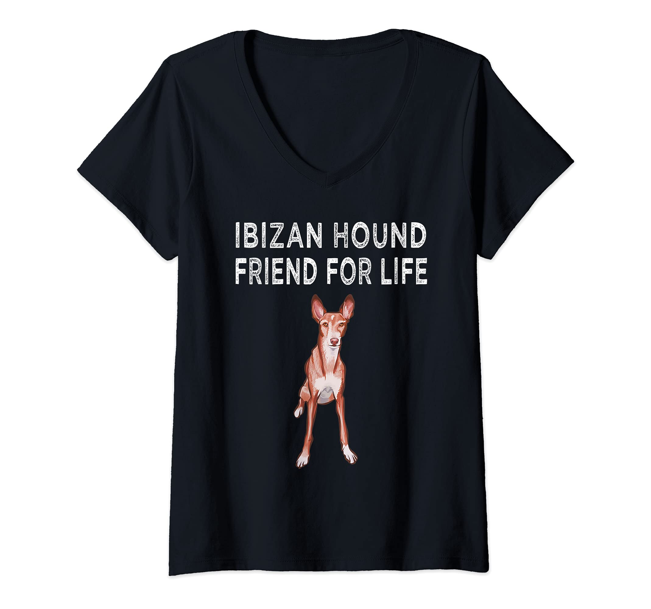 Womens Ibizan Hound Friend For Life Dog Friendship V-Neck T-Shirt