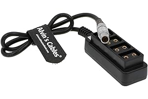 Alvin's Cables 2 Pin Male to 4 D Tap Female Splitter Cable for ARRI RED DSMC2 Jetpack RTmotion Sidekick