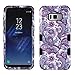 LUXCA Galaxy S8 Case, Hybrid Dual Layer [Heavy Duty] TUFF [Includes Screen Protector] Rugged Shockproof Protective Cover Case for Samsung Galaxy S8 (Purple European Paisley)