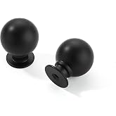 CABDM 10 Pack 1 Inch Vintage Ball Matte Black Cabinet Knobs Kitchen Cabinet Hardware Black Drawer Knobs Pulls for Drawers.