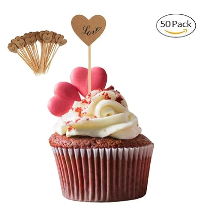 Elegantday Palillos De Papel Kraft Vintage Para Cupcakes Con