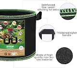 OFFCUP 3 Gallon Plant Grow Bags - 5 Pack, Breathable Fabric with Handles view 3