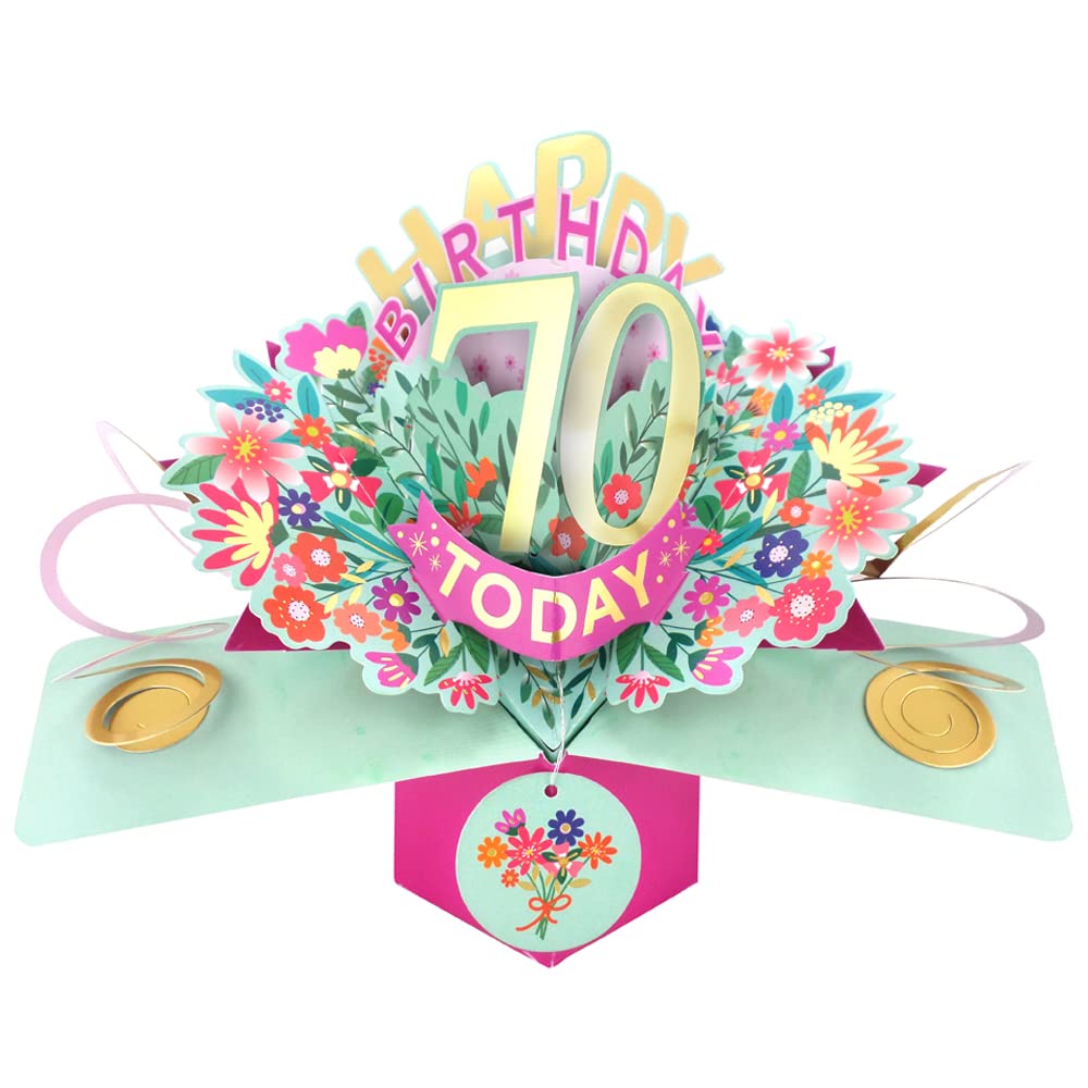 Happy 70th Birthday 70 Today Pop-Up Greeting Card Love Kate's Pop Up Cards Her POP215MC70