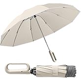 SFDRANVEX Automatic Folding Travel Umbrella, Windproof Compact Umbrella with UPF 50+ Sun Protection