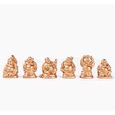 6Pcs 1'' Gold Resin Laughing Buddha Figurines, Tabletop Lucky Decor | Mini Maitreya Buddha Statue, Flower Pot Statue, Home Office Desk Decor, Fengshui Collection Gift Ornaments