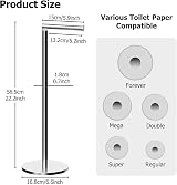 Topsky Free Standing Toilet Roll Holder Stainless Steel 4-5 Jumbo Rolls Silver view 2