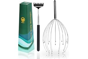 YEZY Head Massager 20 Fingers Head Scratcher Scalp Massager, Back Scratcher, Stocking Stuffers for Scalp Massage Back Massage (Black)