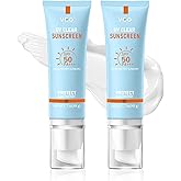 VGO Mineral Sunscreen for Face, Reef Safe Sunscreen, Oil-Free Face Moisturizer with SPF 50, Broad-Spectrum UVA/UVB Protection, Lightweight, Non-Comedogenic, Travel Size (2 pack)