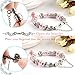 Morenitor Beaded Bracelet Handmade Carved Sterling Silver Plated Snake Chain Charms Bracelet Valentine's Day Jewelry Gifts for Her, 19.5cm (Pink)