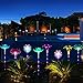 YUNLIGHTS 4pcs Solar Garden Lights Outdoor Garden Stake Lights Multi-color Changing LED Solar Lights with Purple LED Light Stake for Garden Patio Backyard Decoration (Lotus,Dandelion,Lily,Sunflower)