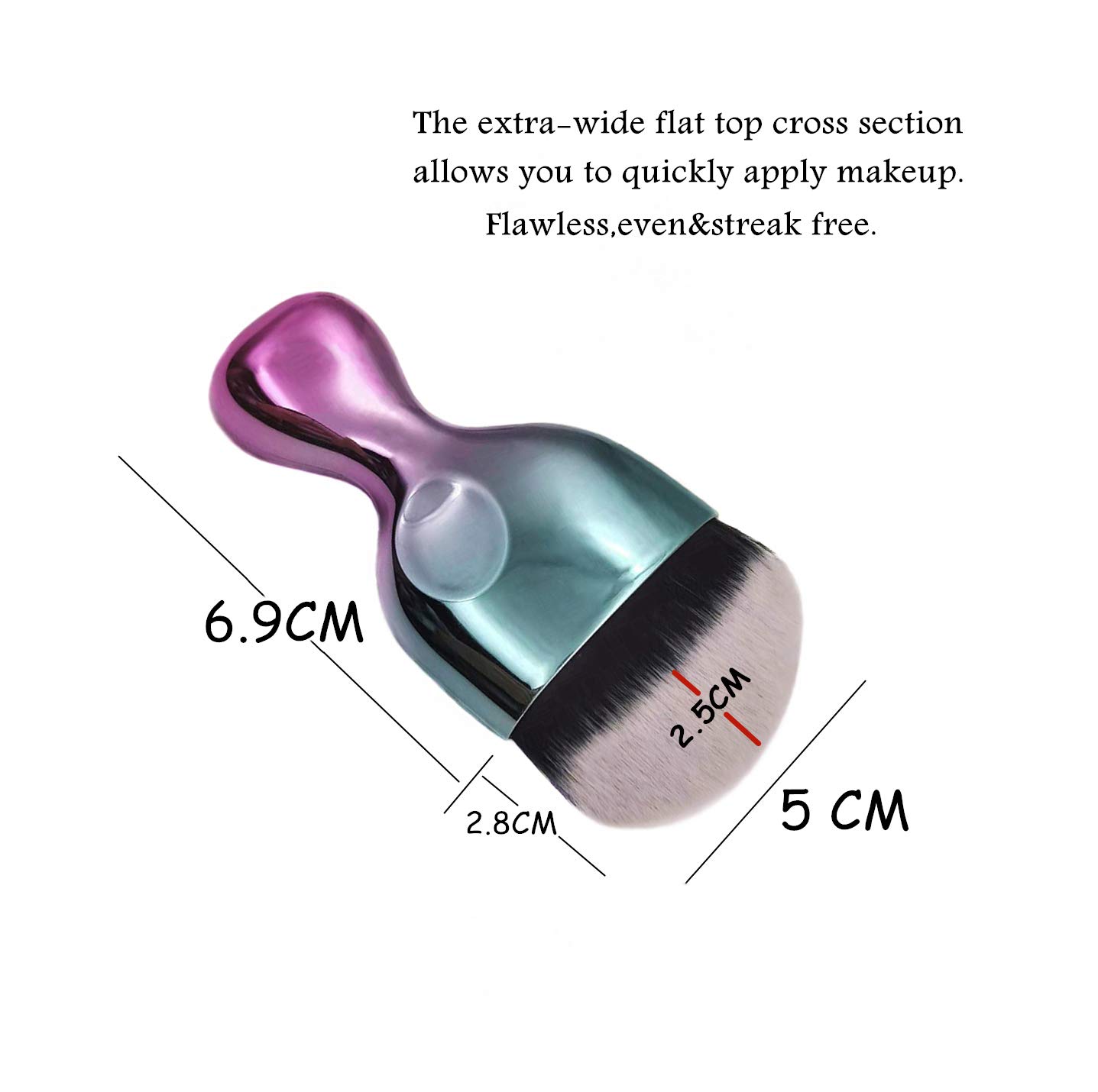 Angled Flat Foundation Brush High Density Face Body Kabuki Makeup Brush for Liquid Foundation Powder Cream Contour Buffing Stippling Blending: Beauty