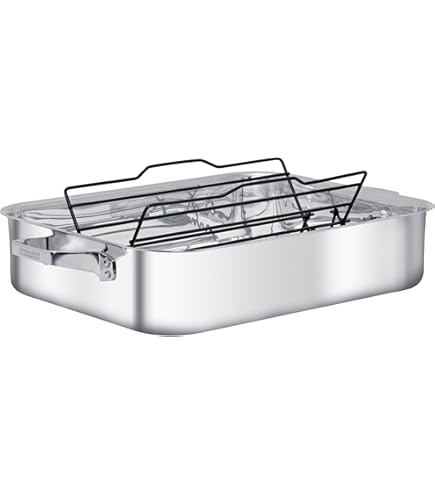 All-Clad 501631 Stainless Steel Large Roti Combo with Rack, Silver
