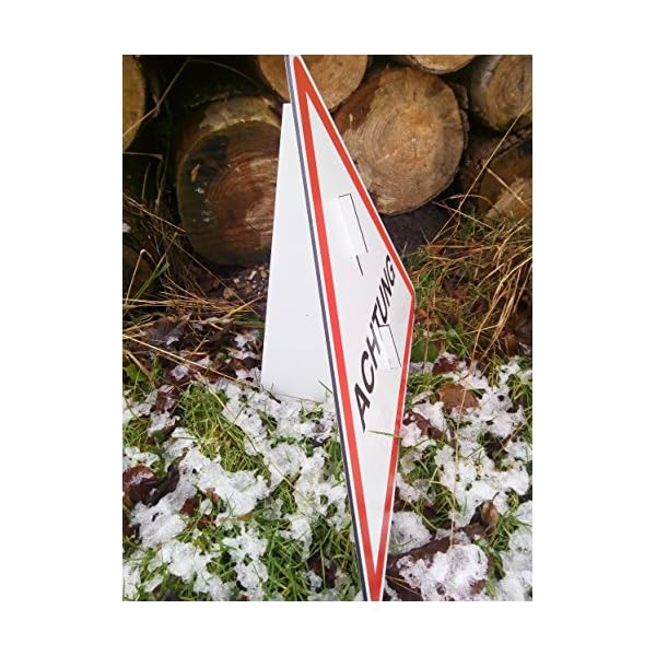 AllesKlaroÂ® - Warnschild Aufsteller - Achtung BaumfÃ¤llung - Dreieck - freistehend aufstellbar - 4mm Alu Verbundplatte (50x40cm) – Bild 5