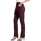 Willit Women's Yoga Dress Pants Straight Leg Work Slacks Stretchy Office Casual 4 Pockets Belt Loops 28"/29"/30"/31"/33"